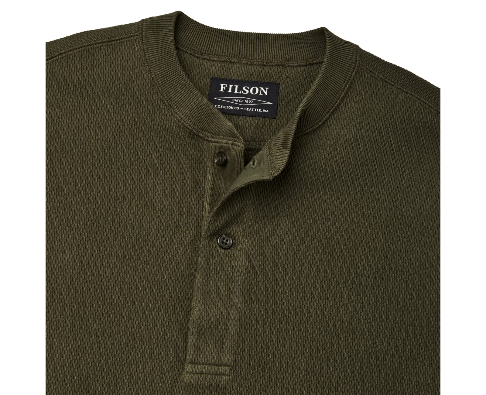 Filson Men's Waffle Knit Henley Mossyrock Small
