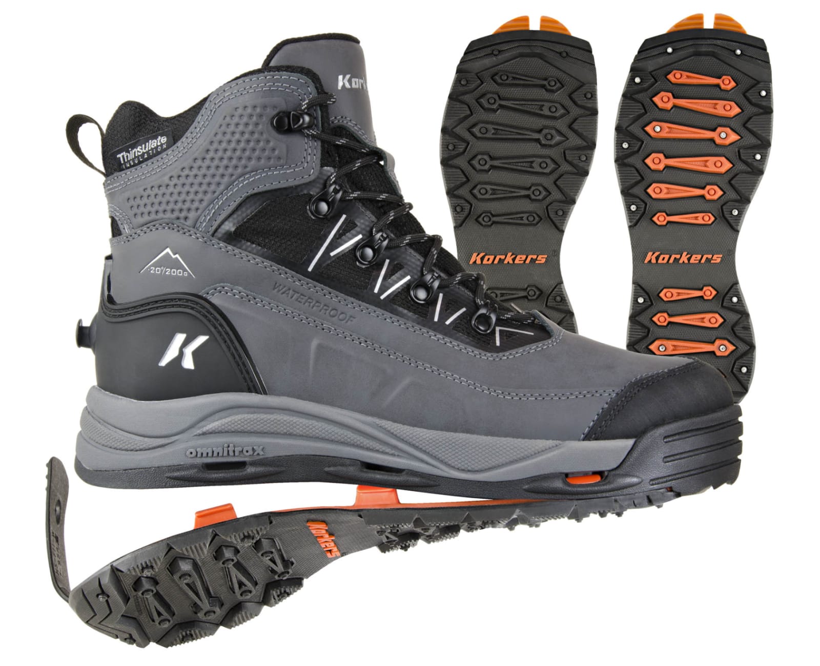 Verglas Ridge Korkers Men's Verglas Ridge W/ Snowtrac Icetrac Soles - Grey - 11.5