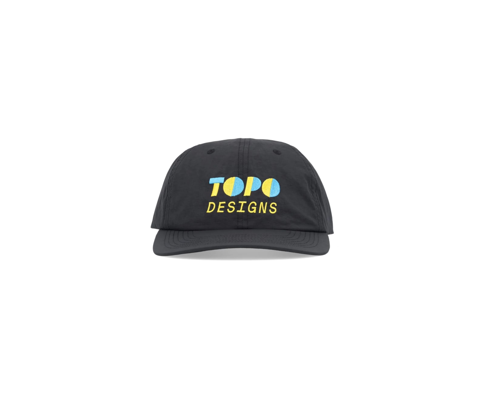 Topo Designs Nylon Ball Cap - Split Topo - Black