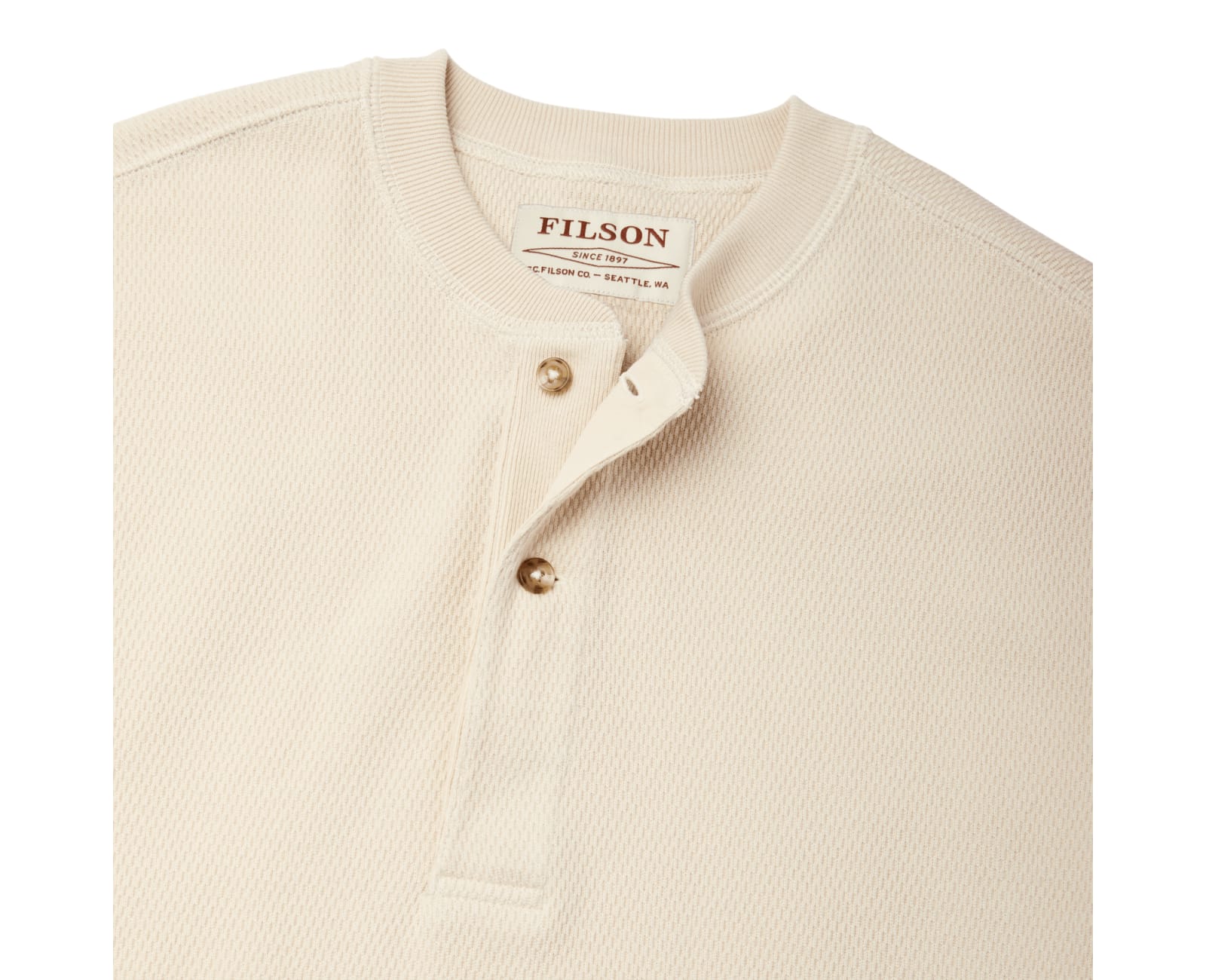 Filson Men's Waffle Knit Henley Sand Large