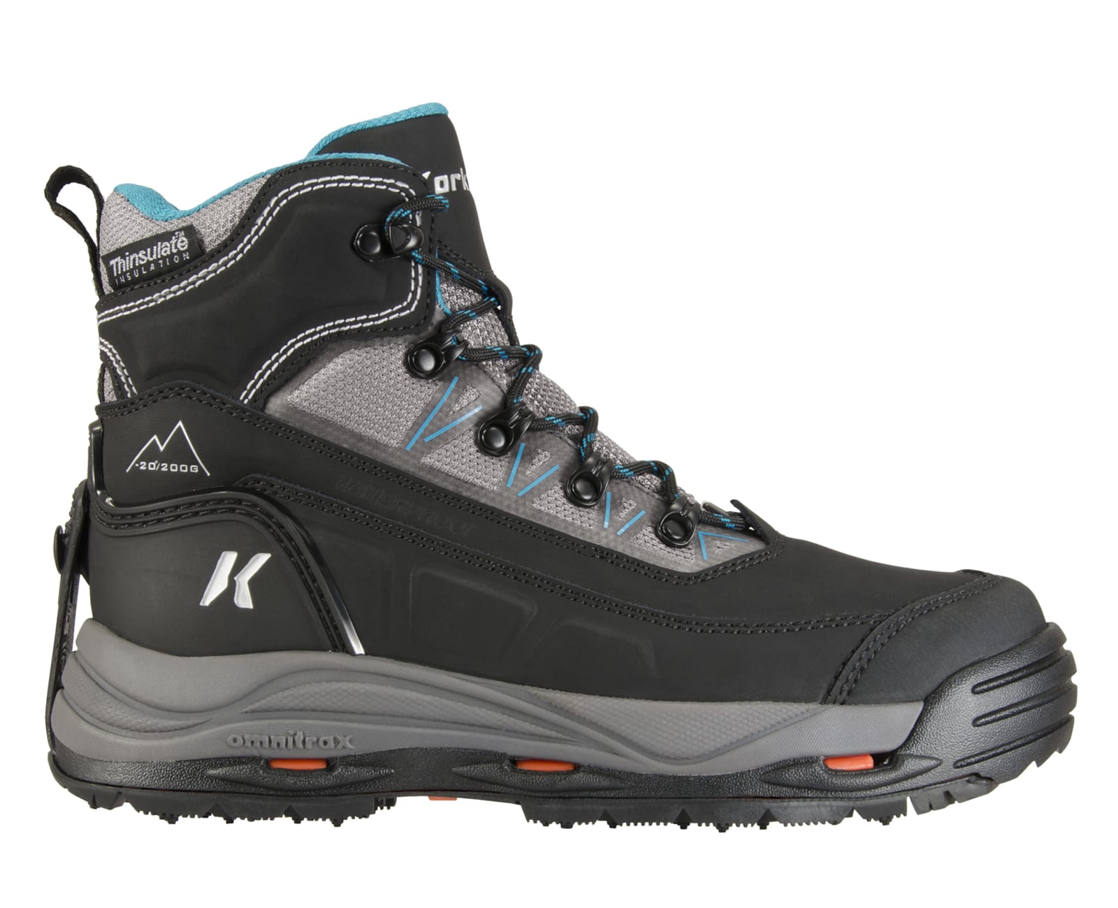 Verglas Ridge Korkers Women's Verglas Ridge W/ Snowtrac & Icetrac Soles - Black/Grey - 9