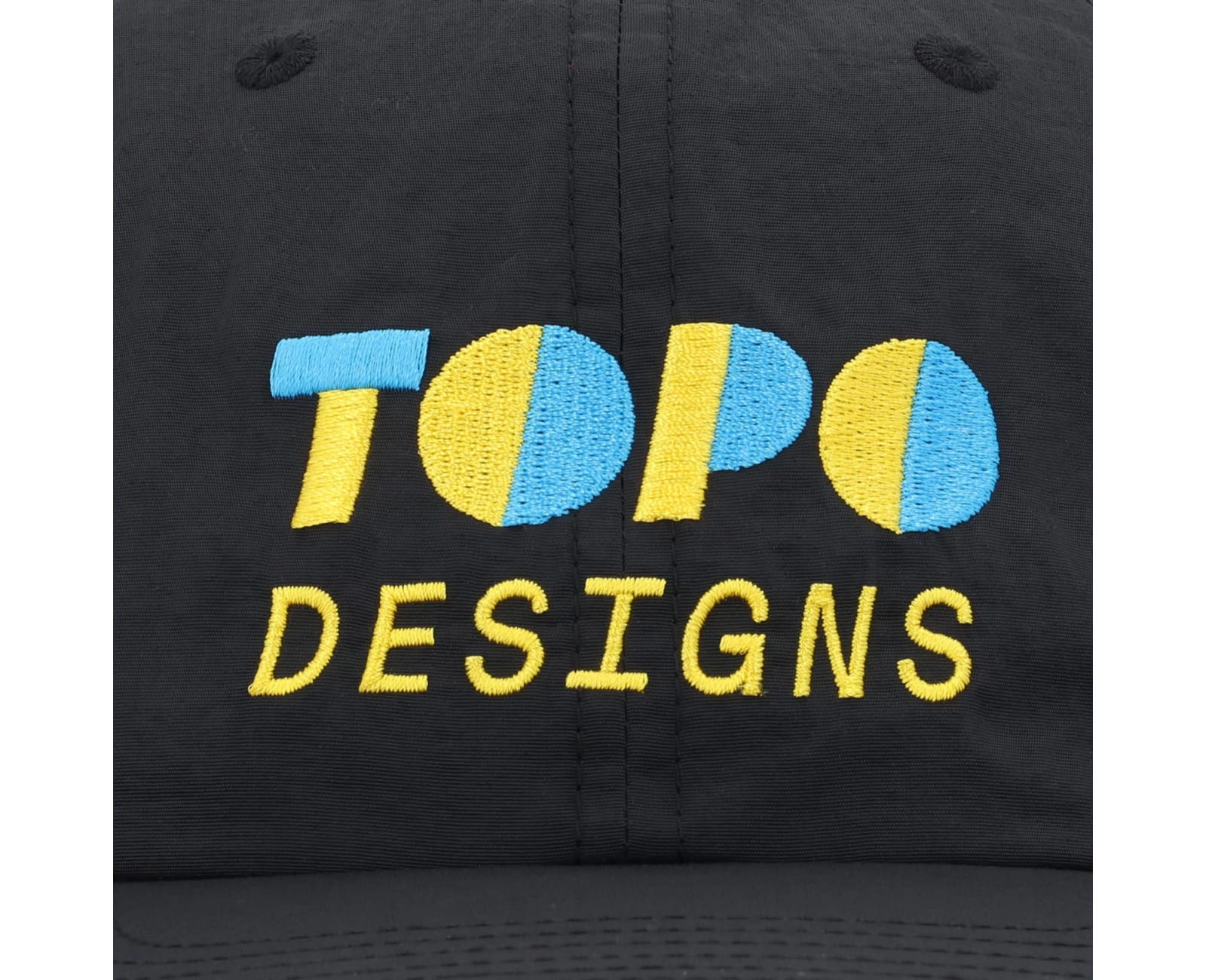 Topo Designs Nylon Ball Cap - Split Topo - Black