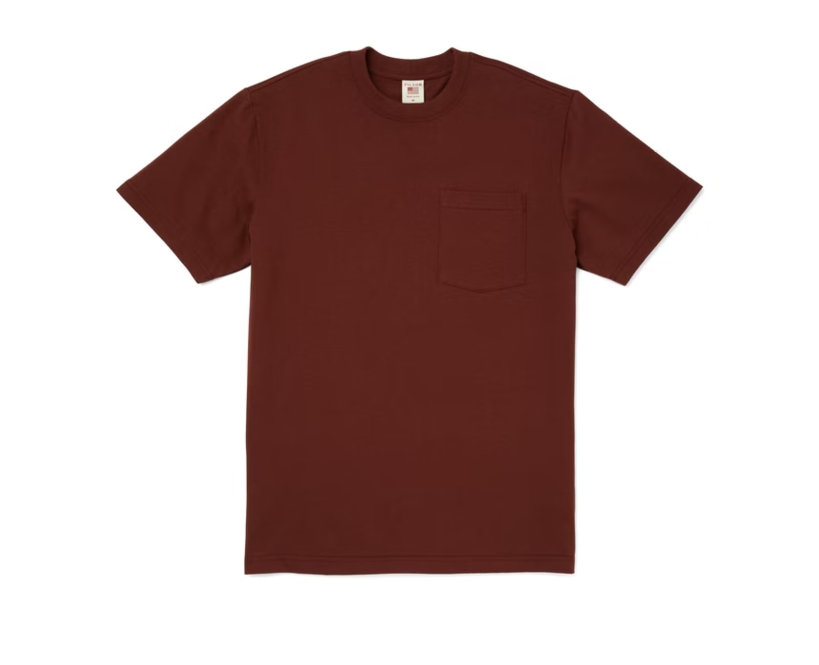 Filson Men's Short Sleeve Pioneer Solid One Pocket Tshirt Brick Red