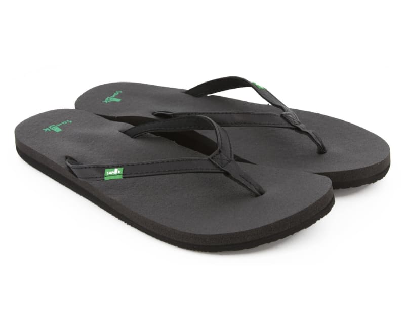 Sanuk Yoga Joy Flip Flops Black