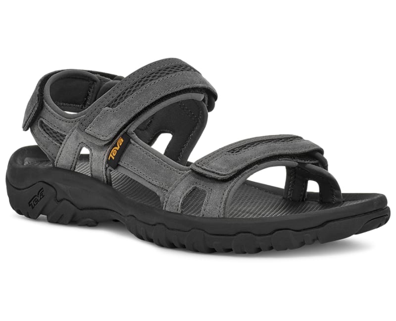 Teva Men\'s Hudson Grey Leather Sandals Size 9 TEVA MEN HUDSON BUNGEE CORD SPORTS STAPPY LEATHER SANDALS US  main image 3