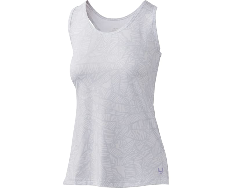 Huk Women's Pursuit Linear Leaf Tank Top - White - XS