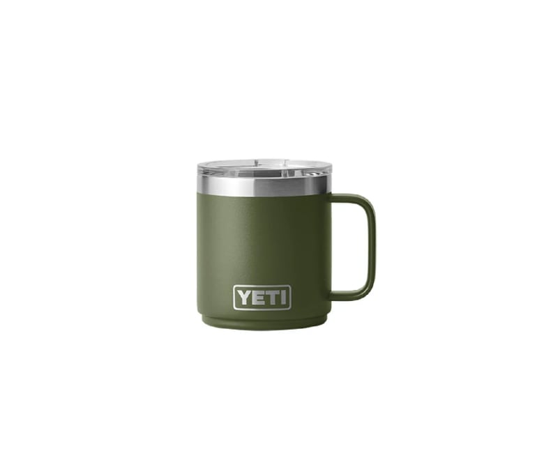 REAL YETI 10 Oz. Laser Engraved Highlands Olive Stainless Steel 10 Oz  Stackable Mug With Mag Lid Personalized Vacuum Insulated YETI 