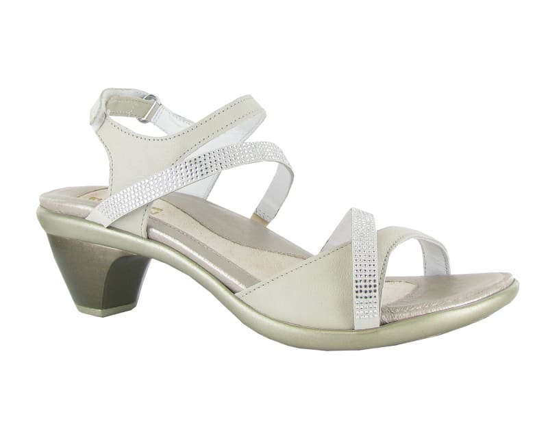 Naot Women's Innovate - Soft Ivory Leather/Clear Rhinestones - 39