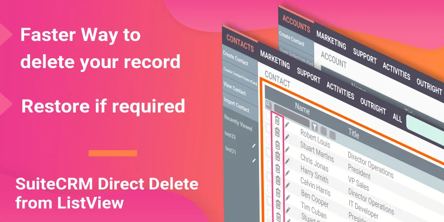 SuiteCRM Direct Delete From List View