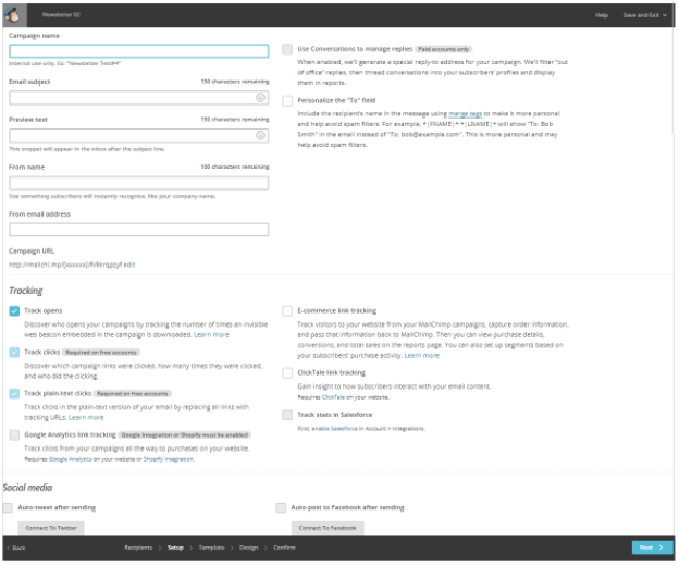 mailchimp campaign tracing plan