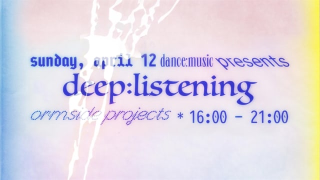 dance:music presents deep:listening with nono gigsta, rosamond martin and food by eli grom