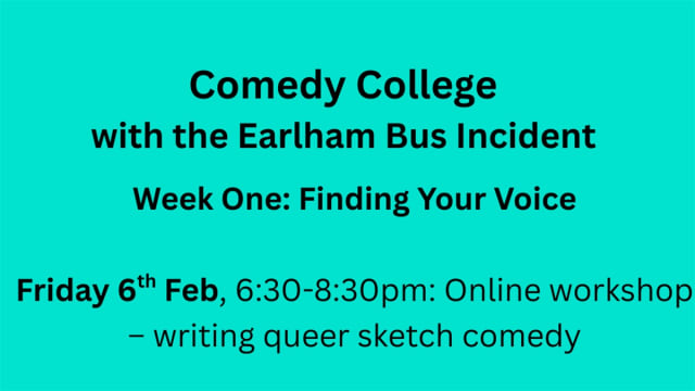 Writing Queer Sketch Comedy (online workshop)