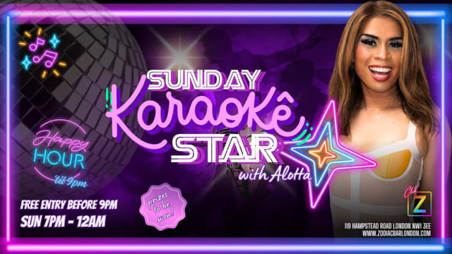 Sunday Karaoke Mania- London's #1 Daily Karaoke Party @ZODIAC! 