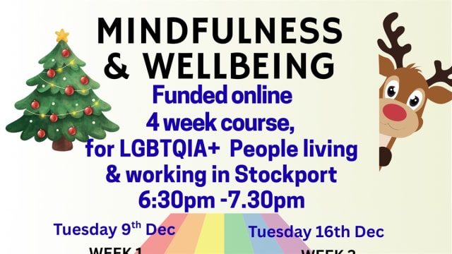 Stockport 4 Week online  Mindfulness & Wellbeing Course LGBTQIA+ 
