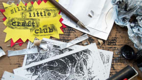 silly little craft club: DIY printmaking - tetra pak tickets