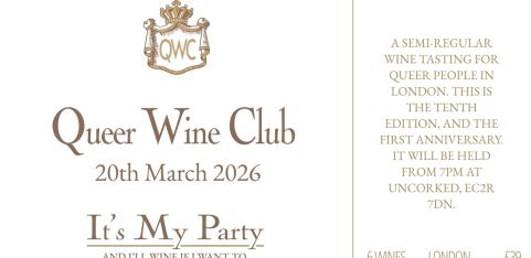 Queer Wine Club: It's My Party and I'll Wine If I Want To