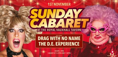 Sunday Cabaret with The D.E. Experience and Drag With No Name