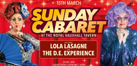 Sunday Cabaret with The D.E. Experience and Lola Lasagne