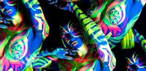 Neon Naked Life Drawing in Oxford Circus!