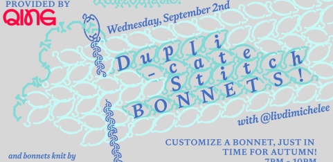 Duplicate Stitch Bonnet Workshop!