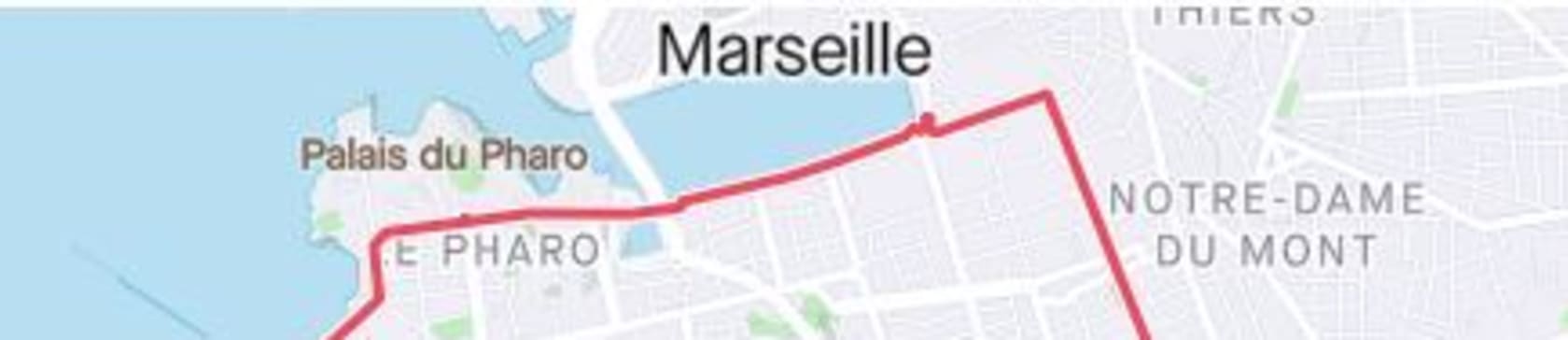 Parcours du 10 km Run in Marseille