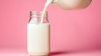 The main ingredient, heavy cream, is poured into the mason jar along with the other ingredients, and then frozen until ready.