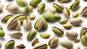 Pistachios provide the vibrant color and flavor to the inside of the bar.