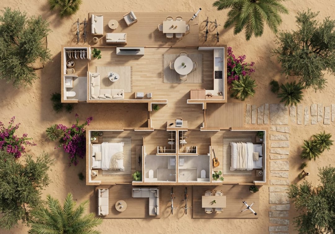 Salon 38,5 m² et suite famille 38,5 m²