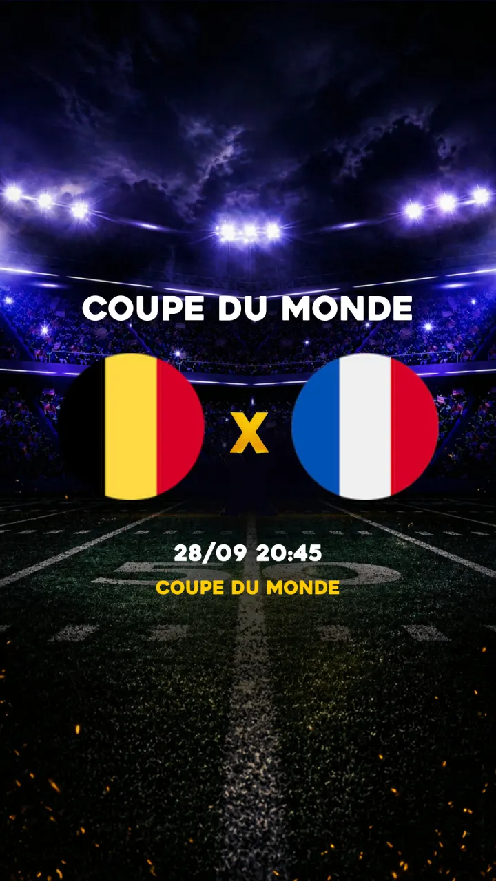 Flyer Belgique vs France - Coupe du Monde - 28/09 20:45