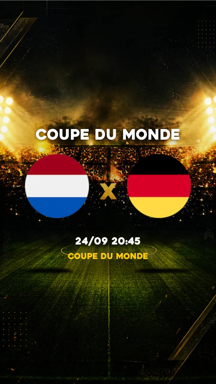 Flyer Pays-Bas vs Allemagne - Coupe du Monde - 24/09 20:45