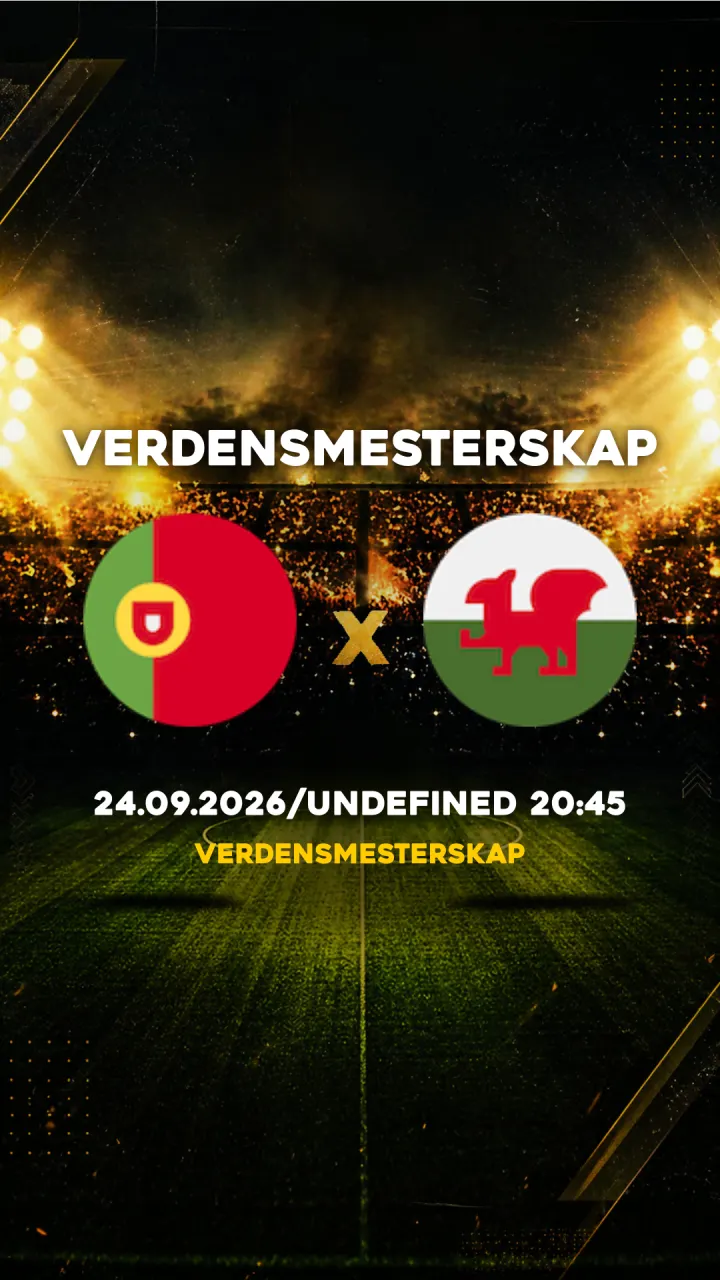 Flyer Portugal vs País de Gales - Verdensmesterskap - 24.09.2026/UNDEFINED 20:45