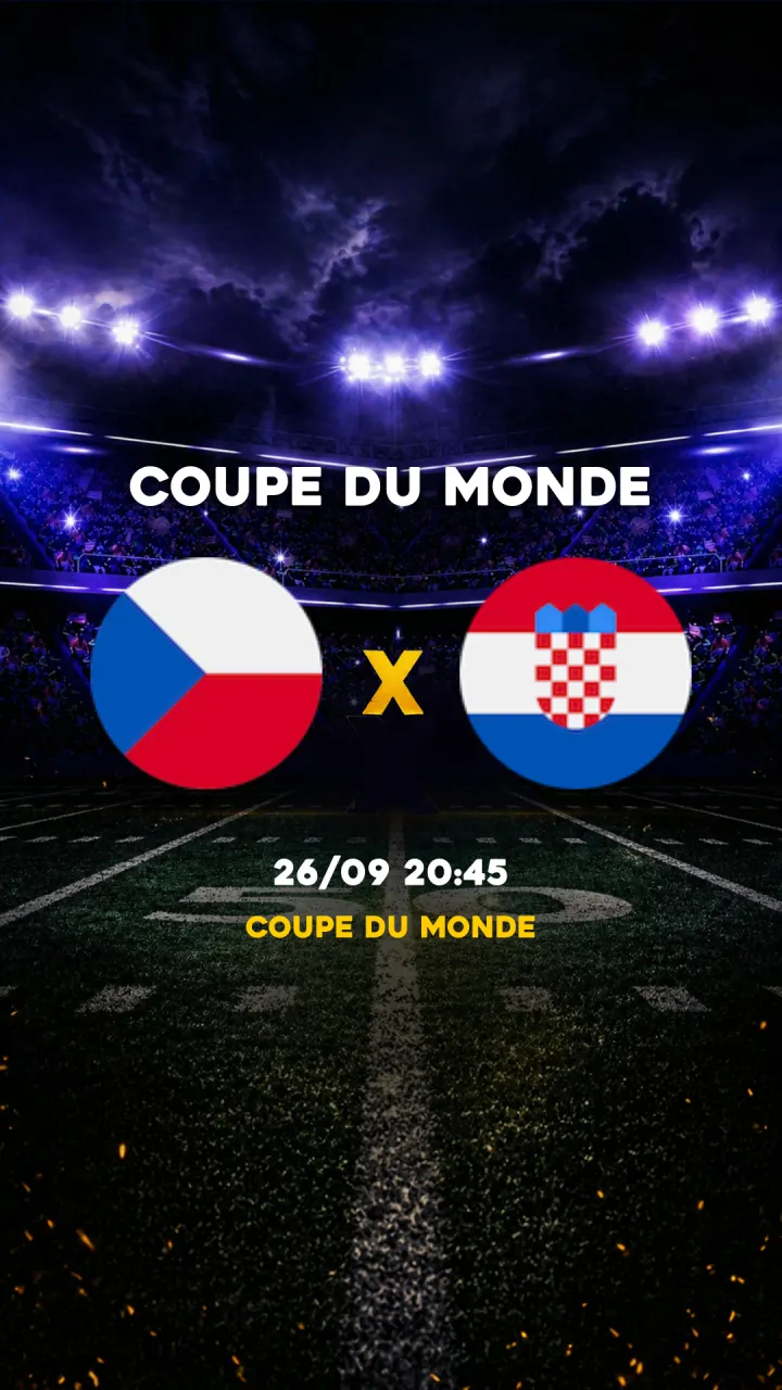 Flyer República Tcheca vs Croatie - Coupe du Monde - 26/09 20:45