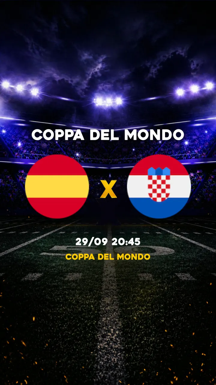 Flyer Spagna vs Croazia - Coppa del Mondo - 29/09 20:45