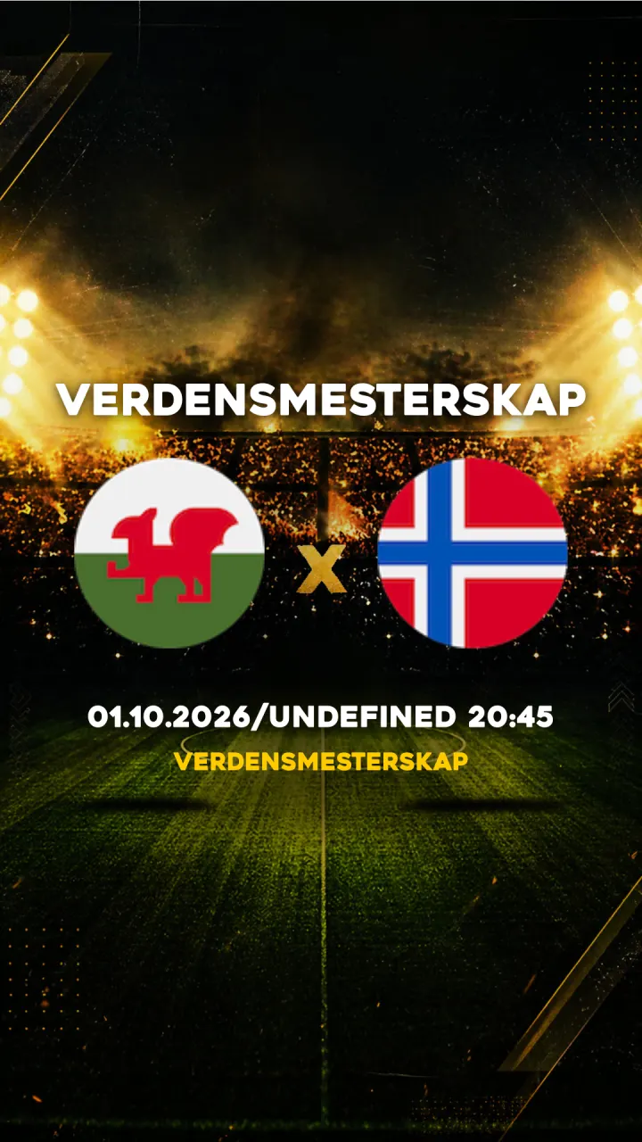 Flyer País de Gales vs Norge - Verdensmesterskap - 01.10.2026/UNDEFINED 20:45