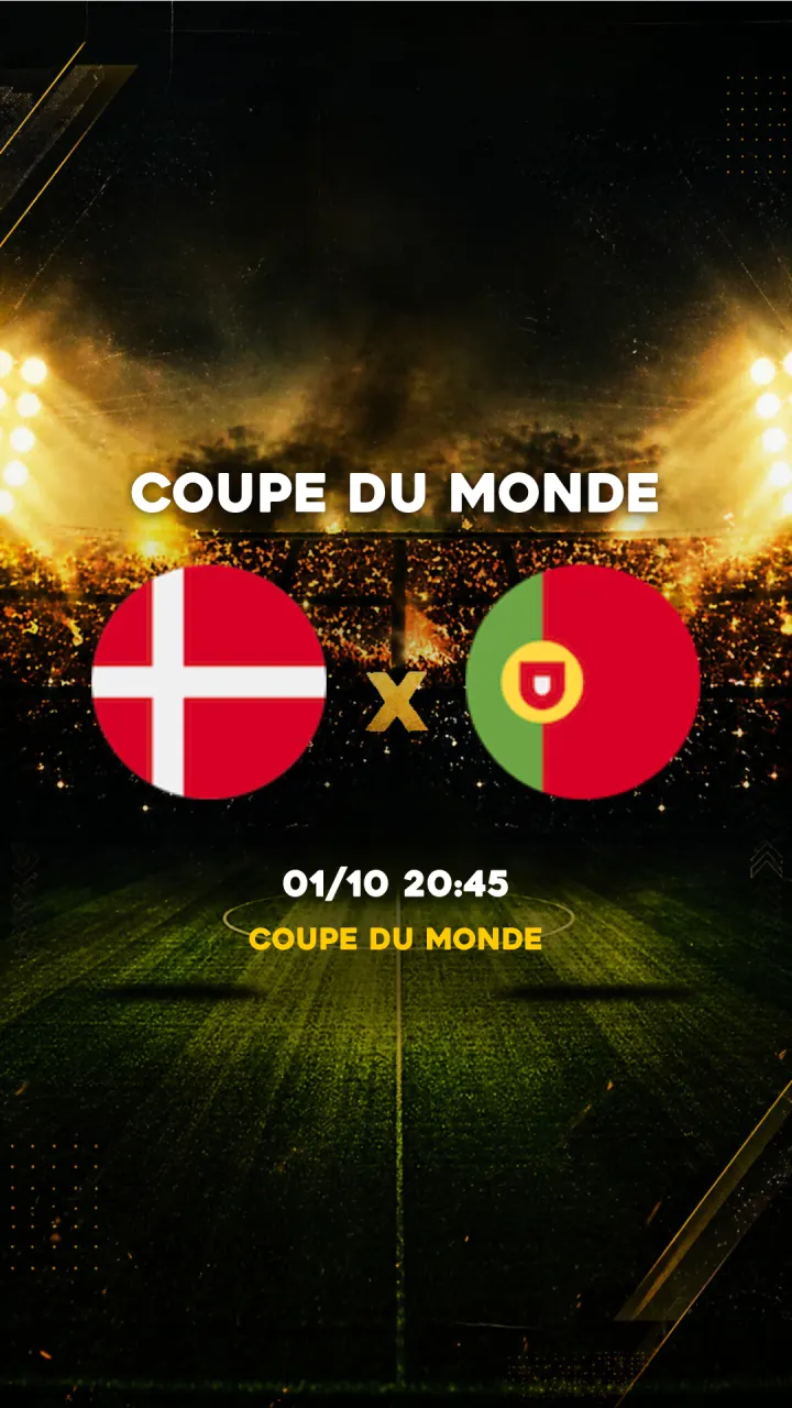 Flyer Dinamarca vs Portugal - Coupe du Monde - 01/10 20:45