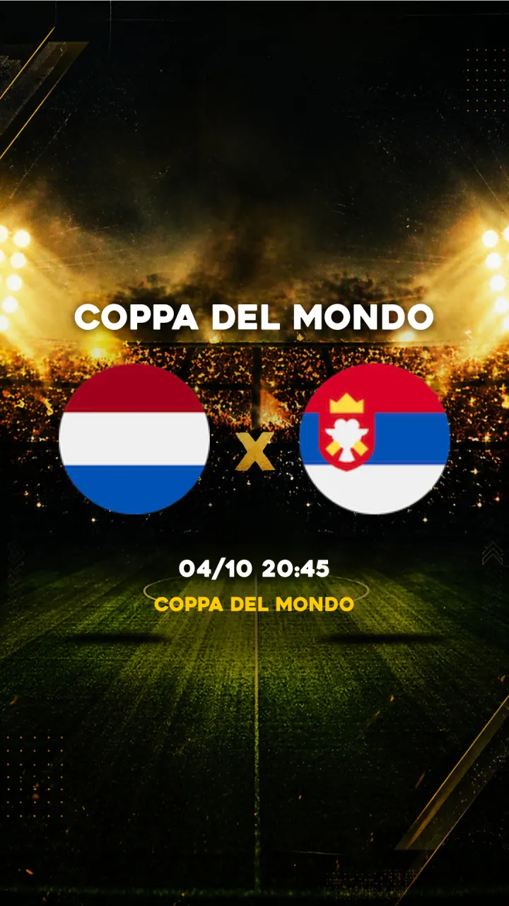 Flyer Paesi Bassi vs Sérvia - Coppa del Mondo - 04/10 20:45