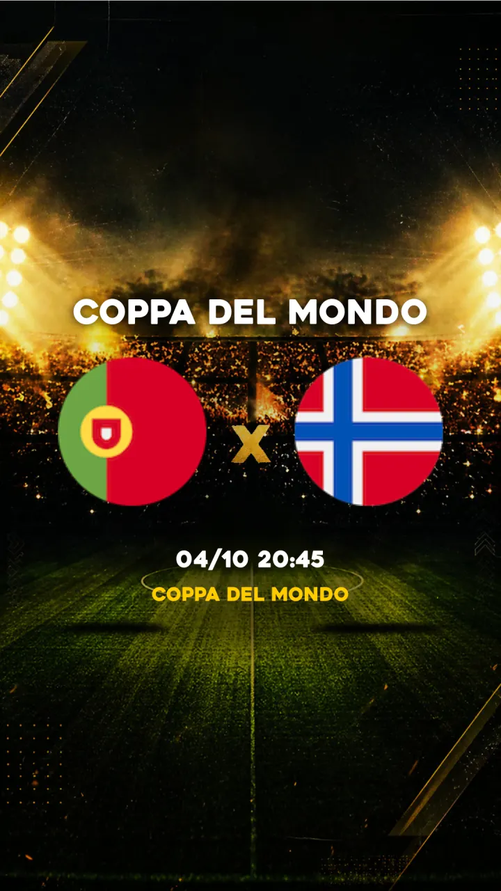 Flyer Portogallo vs Norvegia - Coppa del Mondo - 04/10 20:45