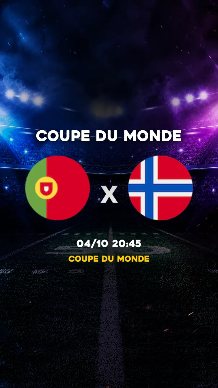 Flyer Portugal vs Norvège - Coupe du Monde - 04/10 20:45