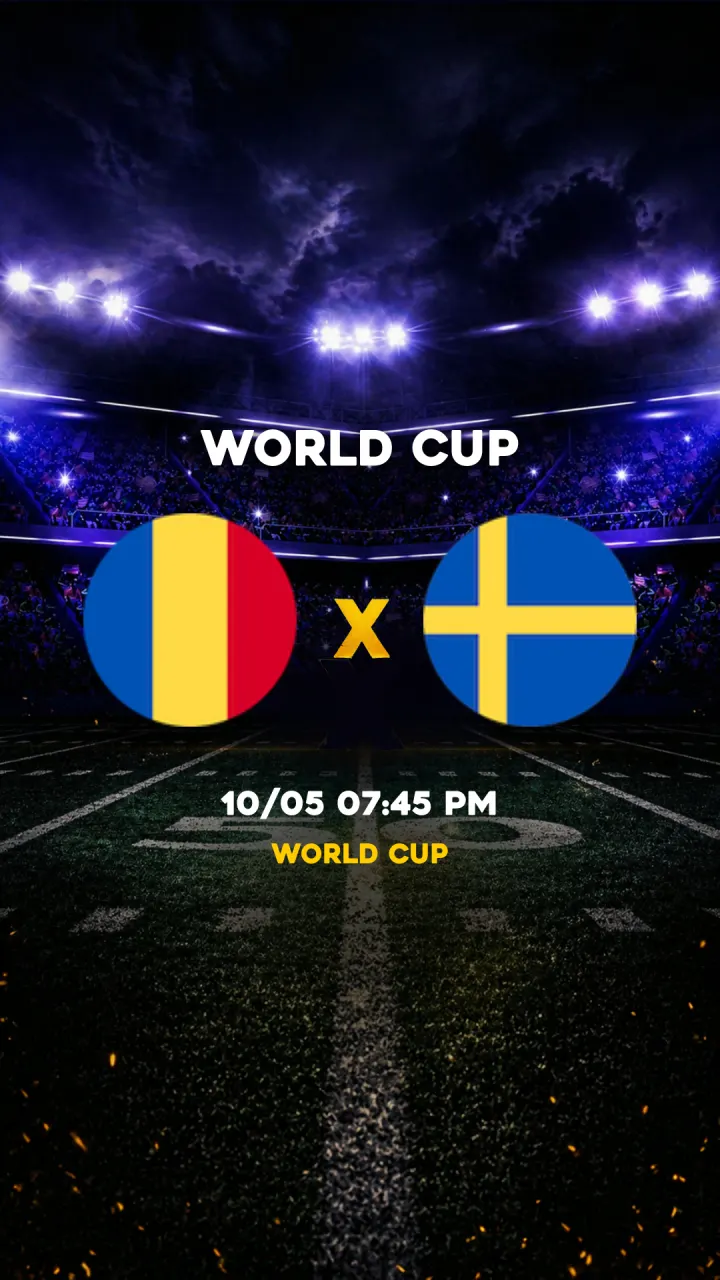 Flyer Romênia vs Sweden - World Cup - 10/05 07:45 PM