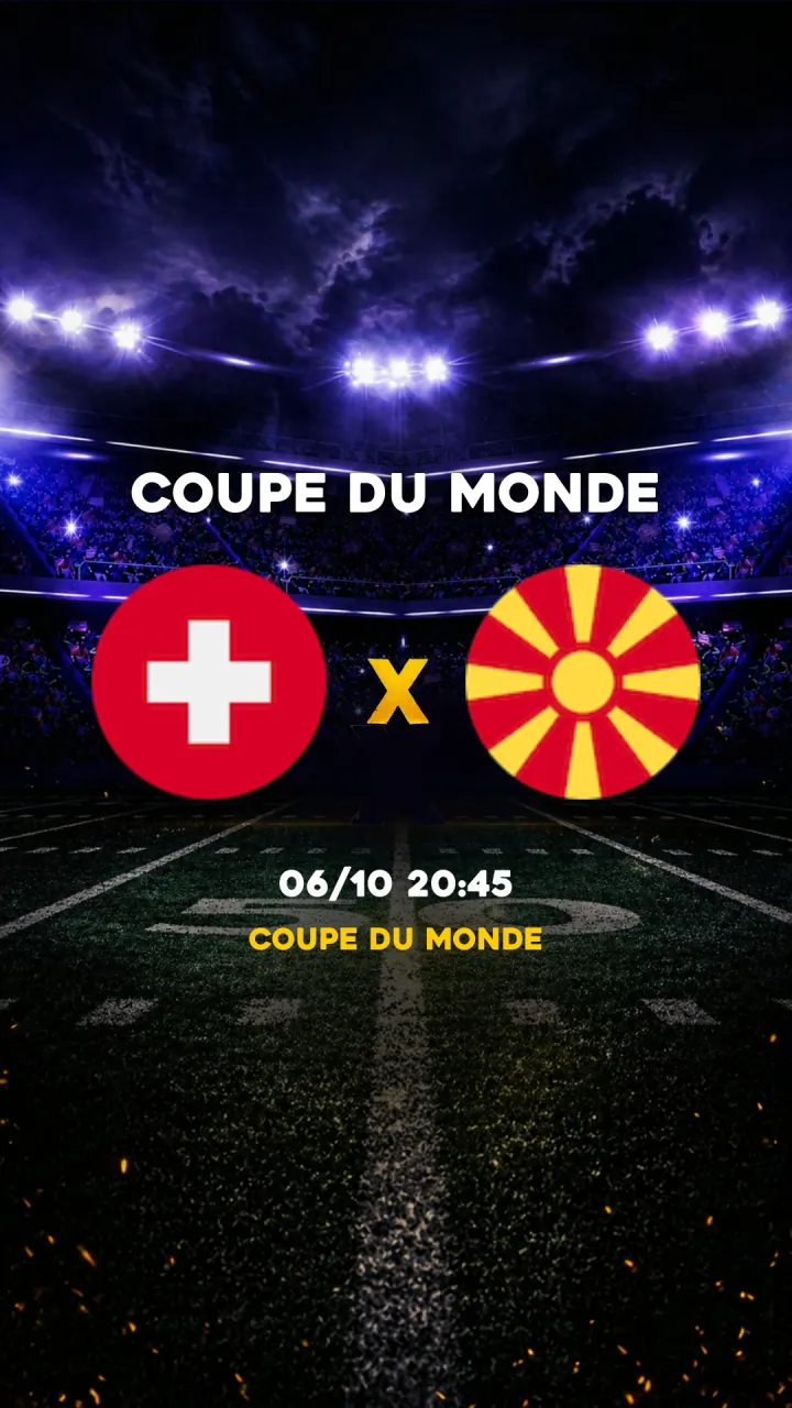 Flyer Suisse vs Macedônia - Coupe du Monde - 06/10 20:45