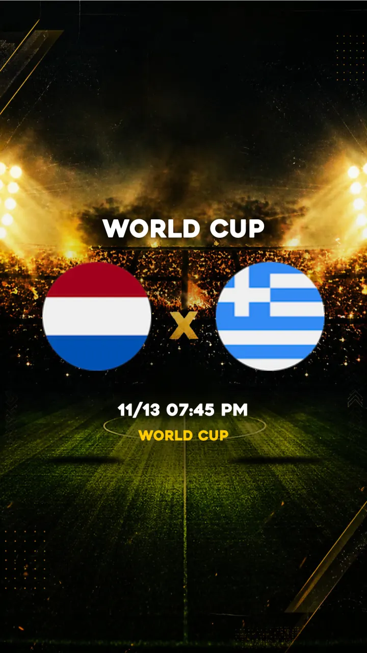 Flyer Netherlands vs Grécia - World Cup - 11/13 07:45 PM