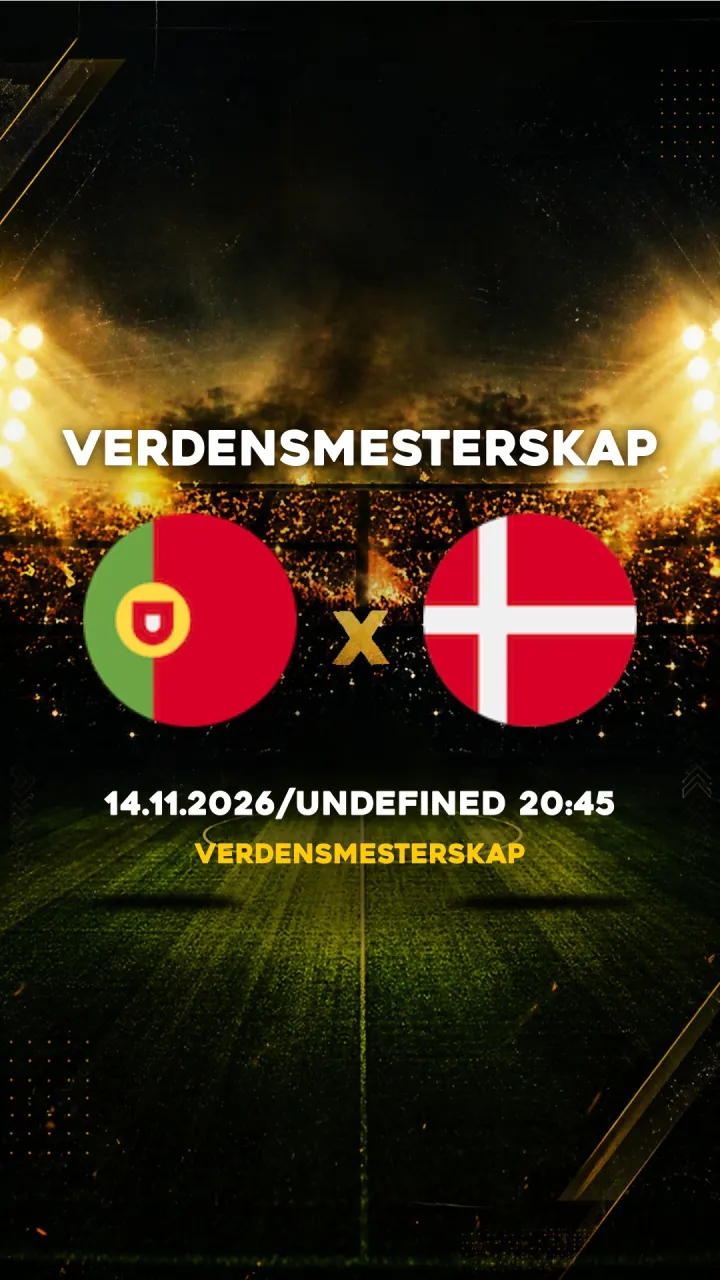 Flyer Portugal vs Dinamarca - Verdensmesterskap - 14.11.2026/UNDEFINED 20:45