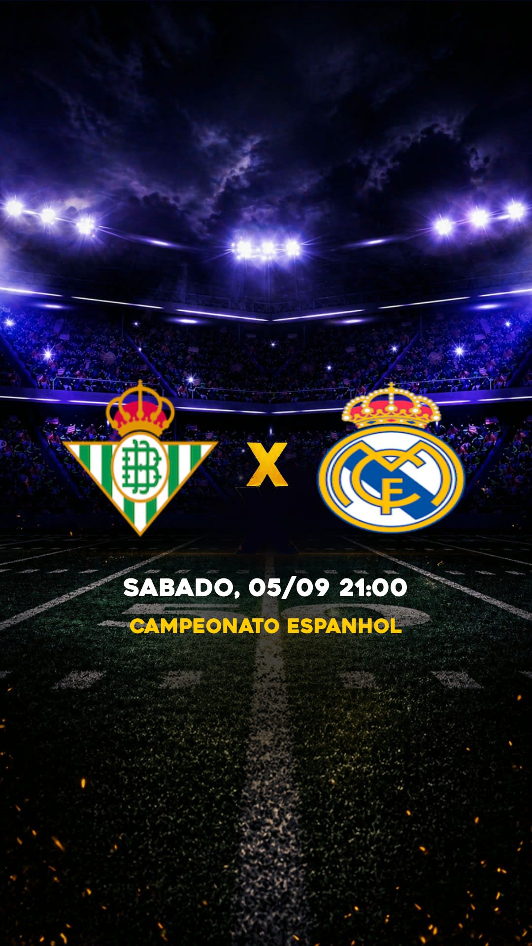 Flyer Real Betis x Real Madrid - Campeonato Espanhol - SEXTA, 04/09 16:00 - Download gratis futebol