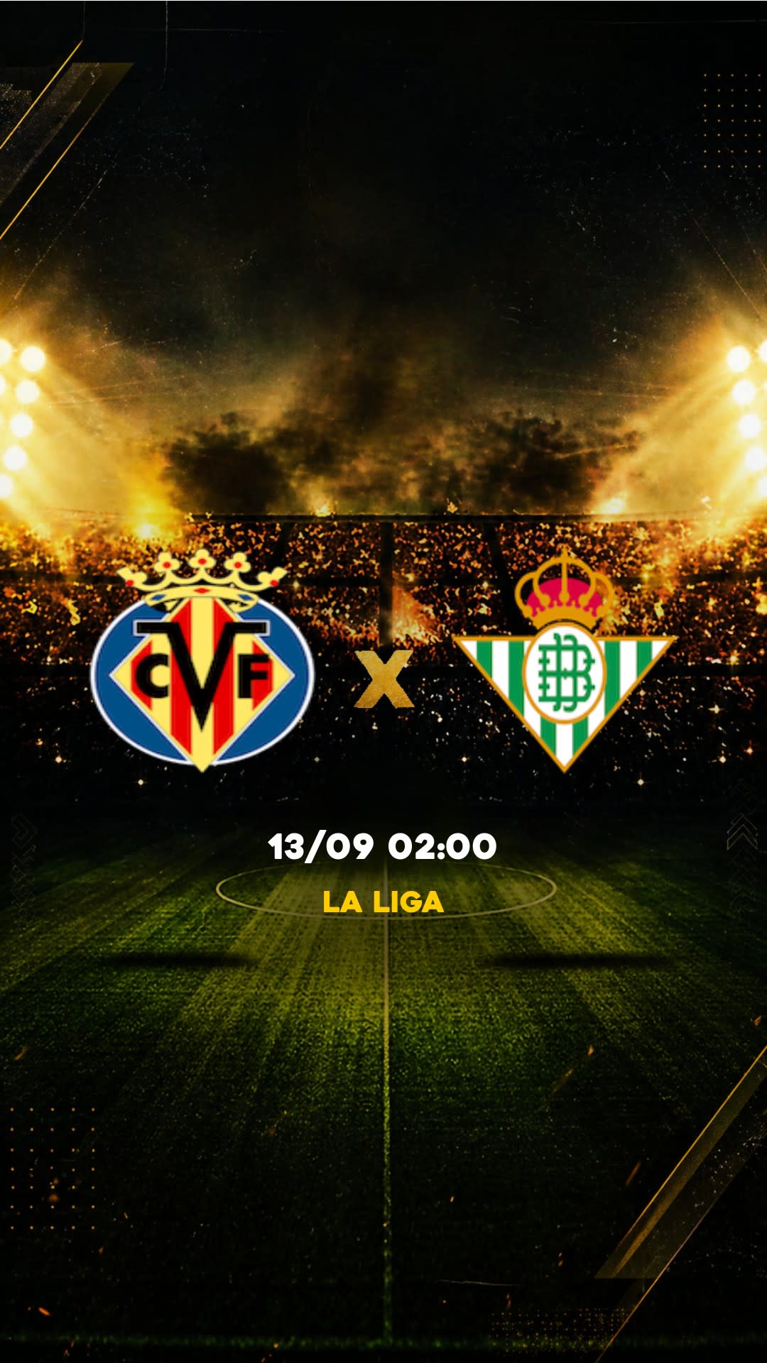 Flyer Villarreal x Real Betis - La Liga - 13/09 02:00 - Descarga gratis fútbol