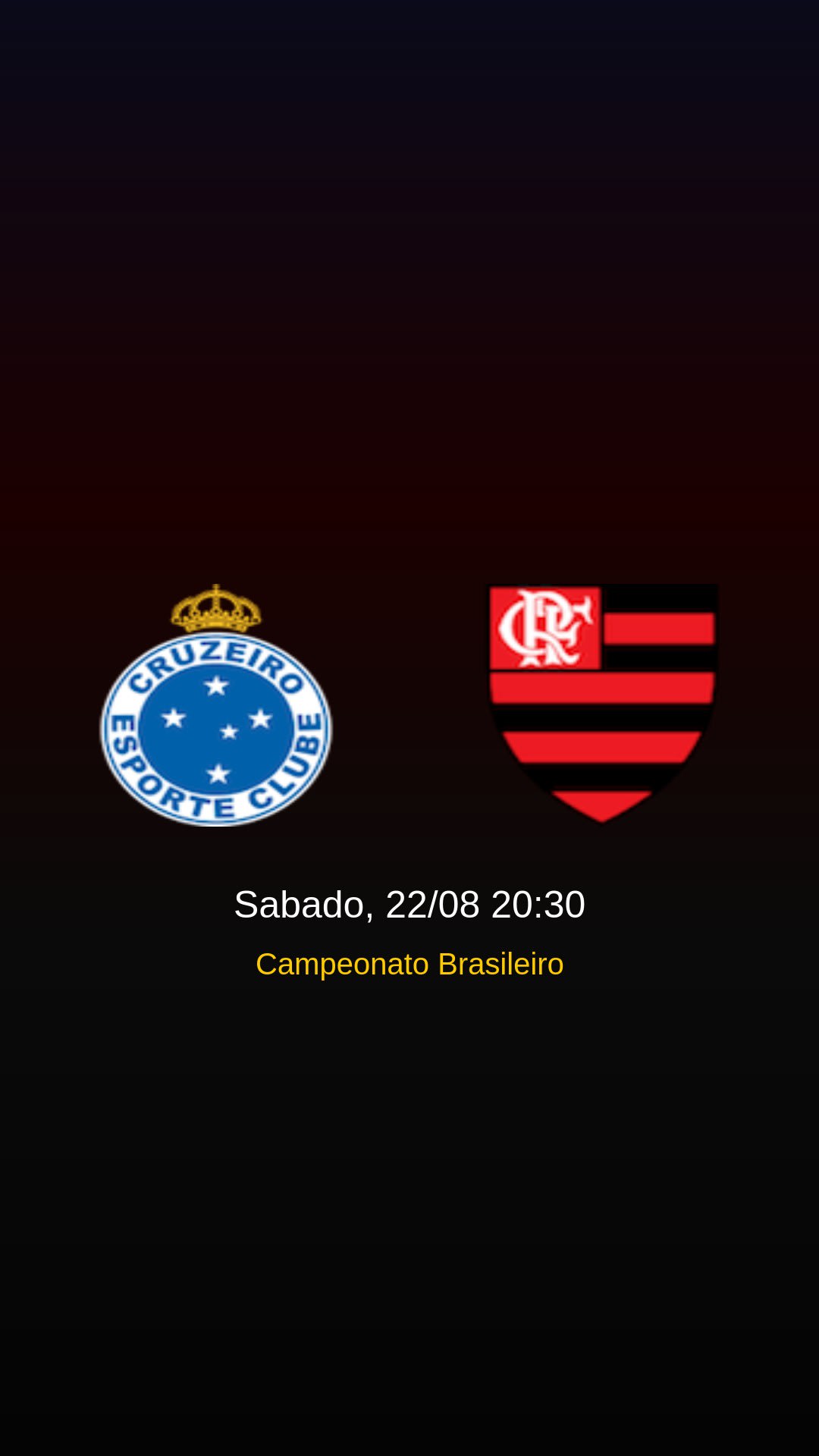 Flyer Cruzeiro x Flamengo - Campeonato Brasileiro - Sabado, 22/08 20:30 - Download gratis futebol
