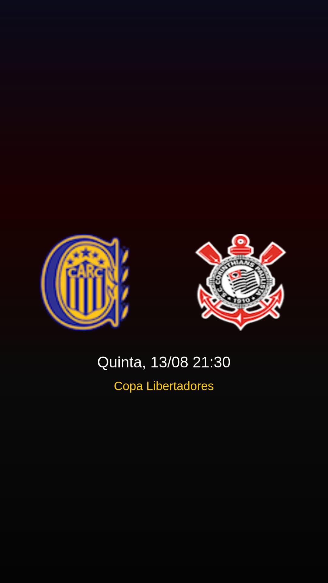 Flyer Rosario Central x Corinthians - Copa Libertadores - Quinta 13/08 21:30 - Download gratis futebol