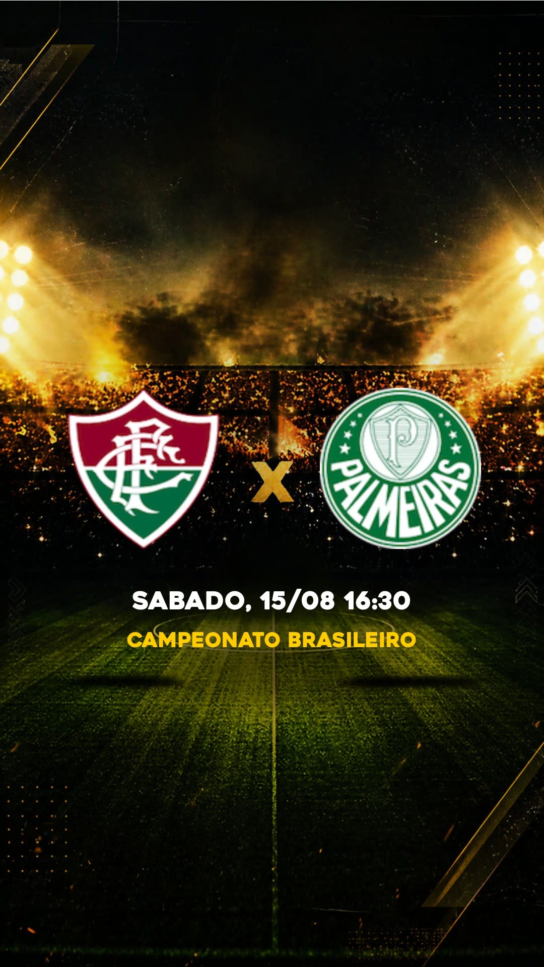Flyer Fluminense x Palmeiras - Campeonato Brasileiro - Sabado, 15/08 16:30 - Download gratis futebol