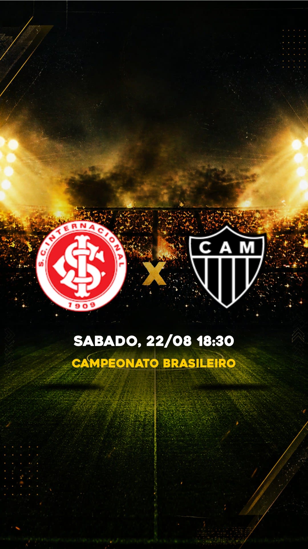 Flyer Internacional x Atlético-MG - Campeonato Brasileiro - Sabado, 22/08 18:30 - Download gratis futebol