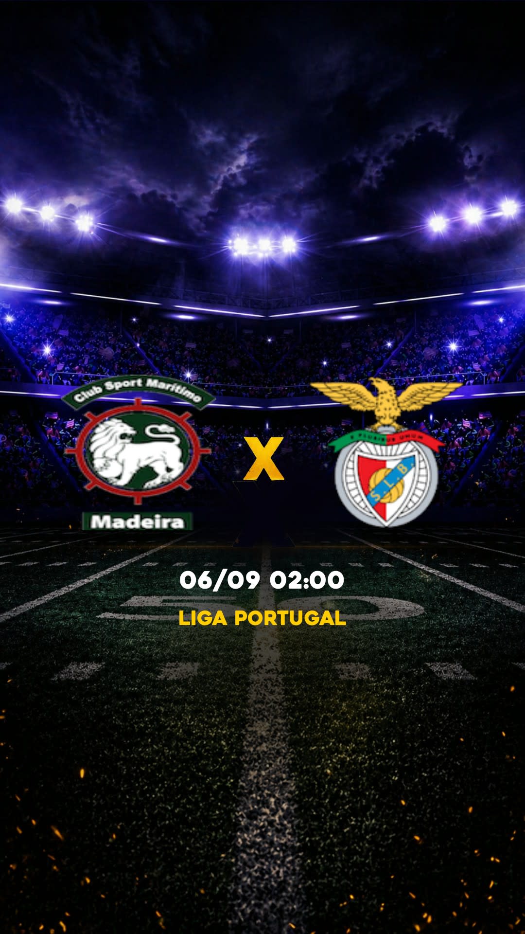 Flyer Marítimo x Benfica - Liga Portugal - 06/09 02:00 - Descarga gratis fútbol