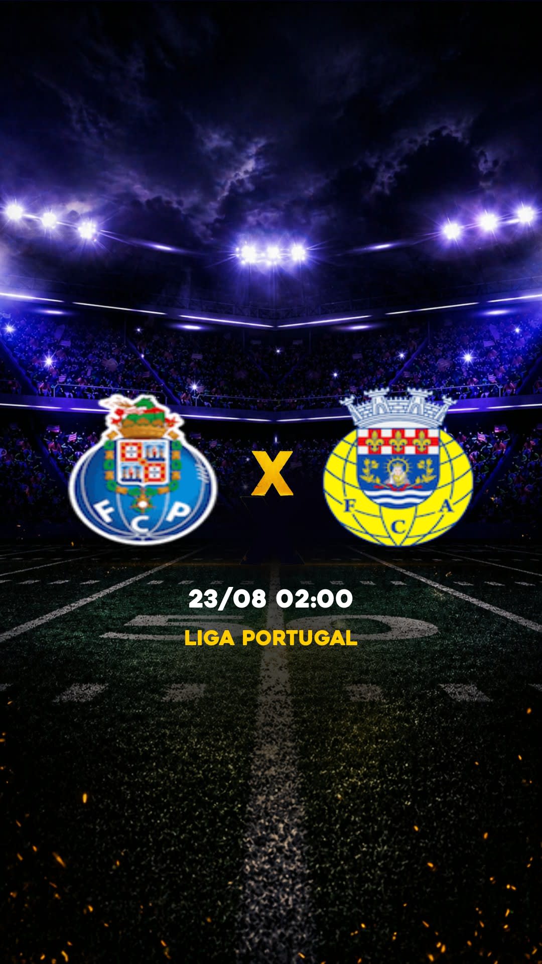Flyer Porto x Arouca - Liga Portugal - Domingo, 23/08 21:30 - Descarga gratis fútbol